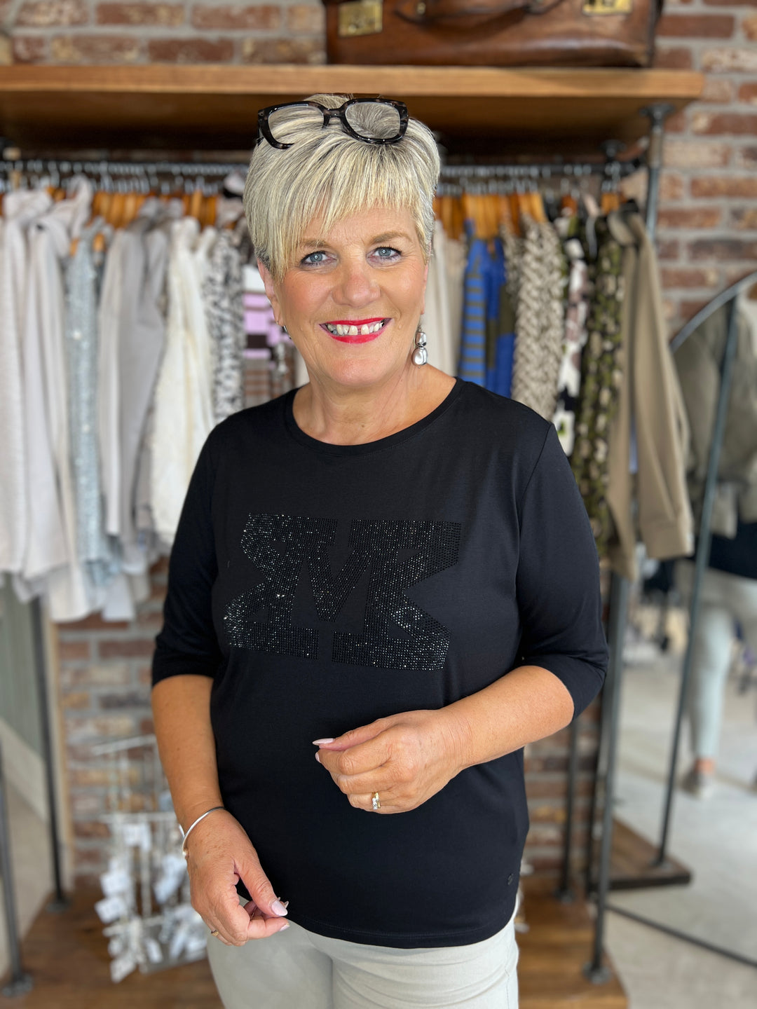 Monari Sparkle Top In Black