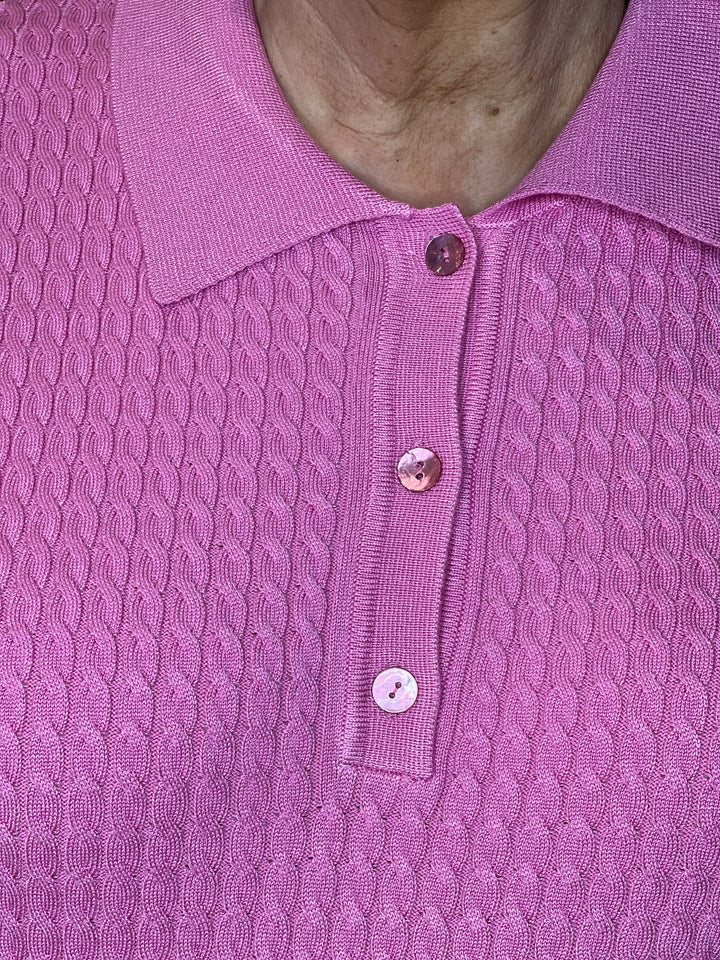 Nümph Nualette Polo Top In Fuchsia Pink