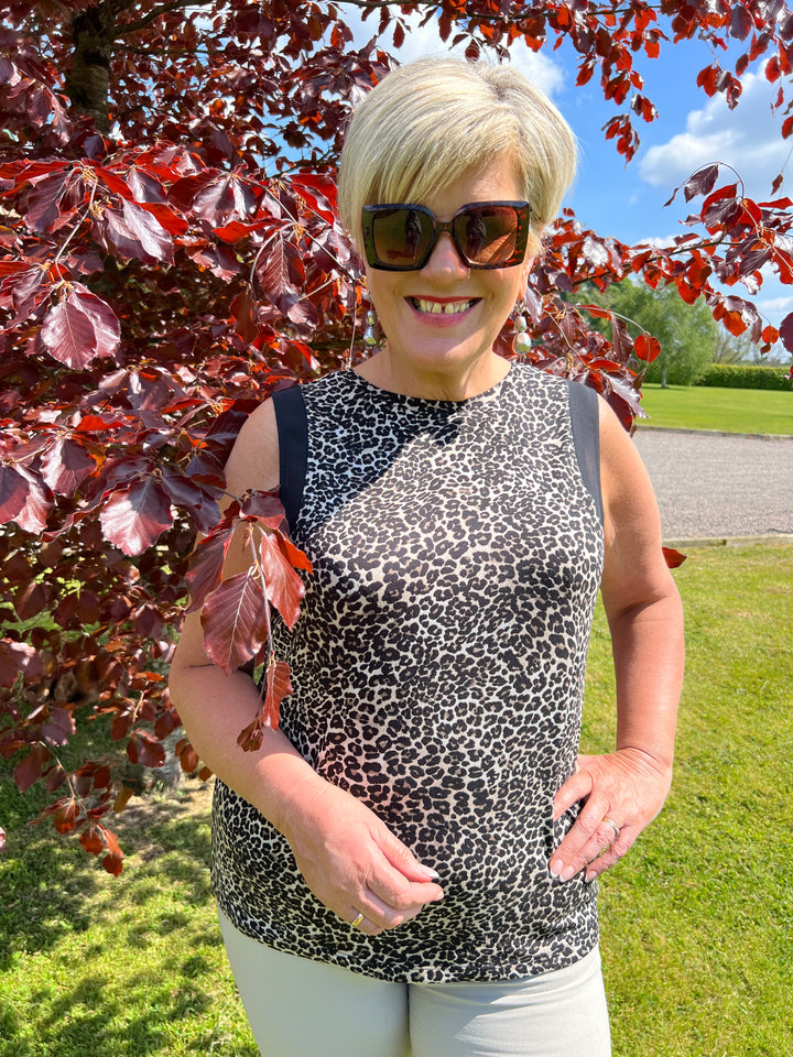 Street One Leopard Top In Black Multi