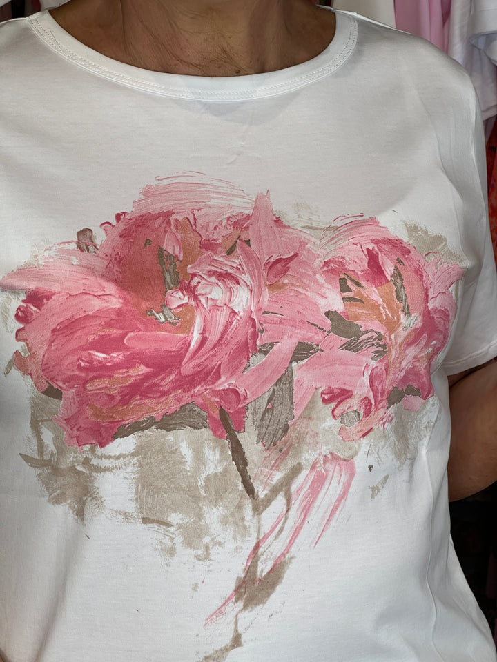 Monari floral T-shirt In Off White