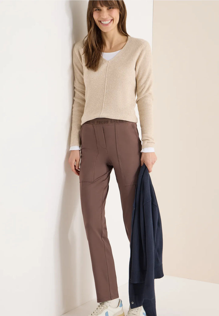 Cecil Tracey Travel Trousers In Urban Taupe