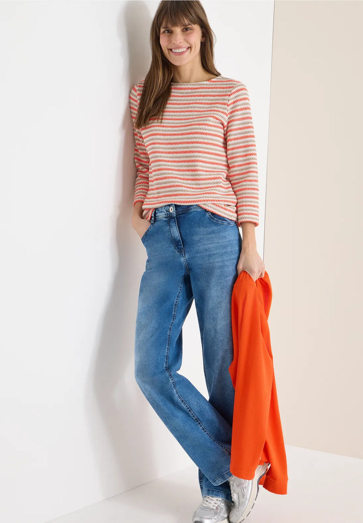 Cecil Multi Stripe Knit In Cherry Tomato