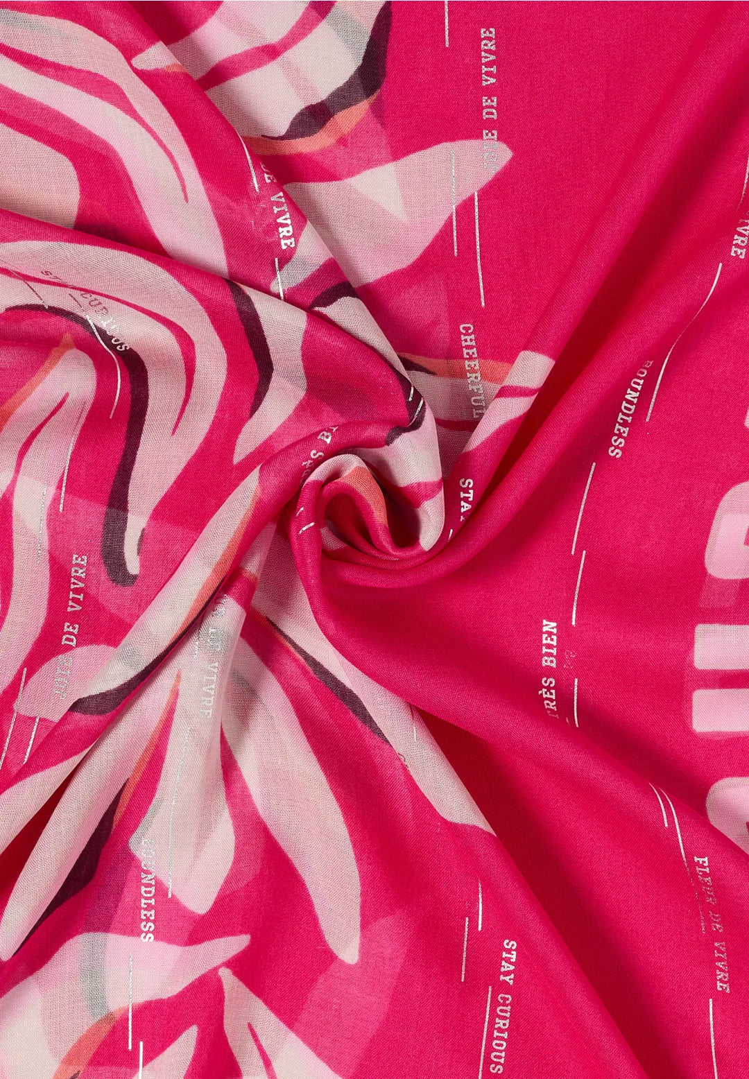 Cecil foil patterned Loop Snood In beetroot pink