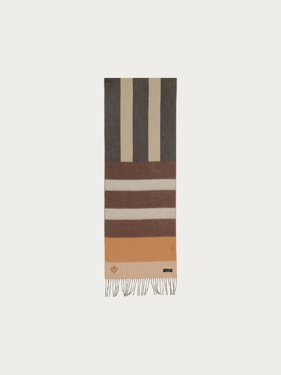 Cashmink Stripe design Scarf In Greige