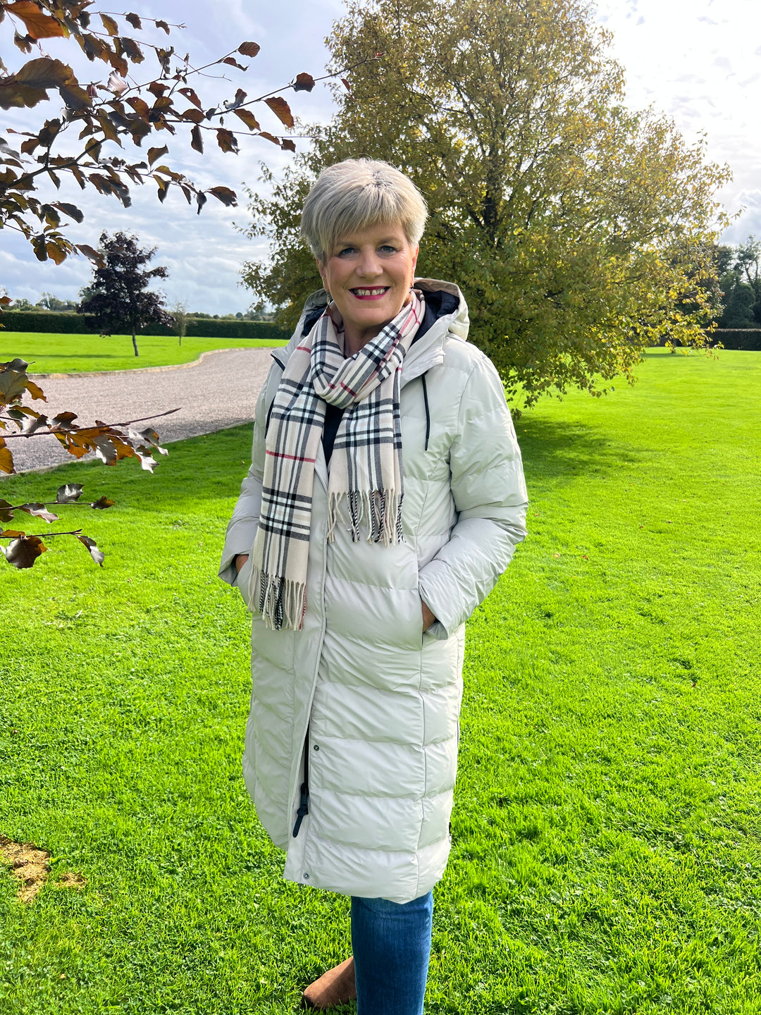 Tanta Puddle Puffa raincoat in Stone Grey