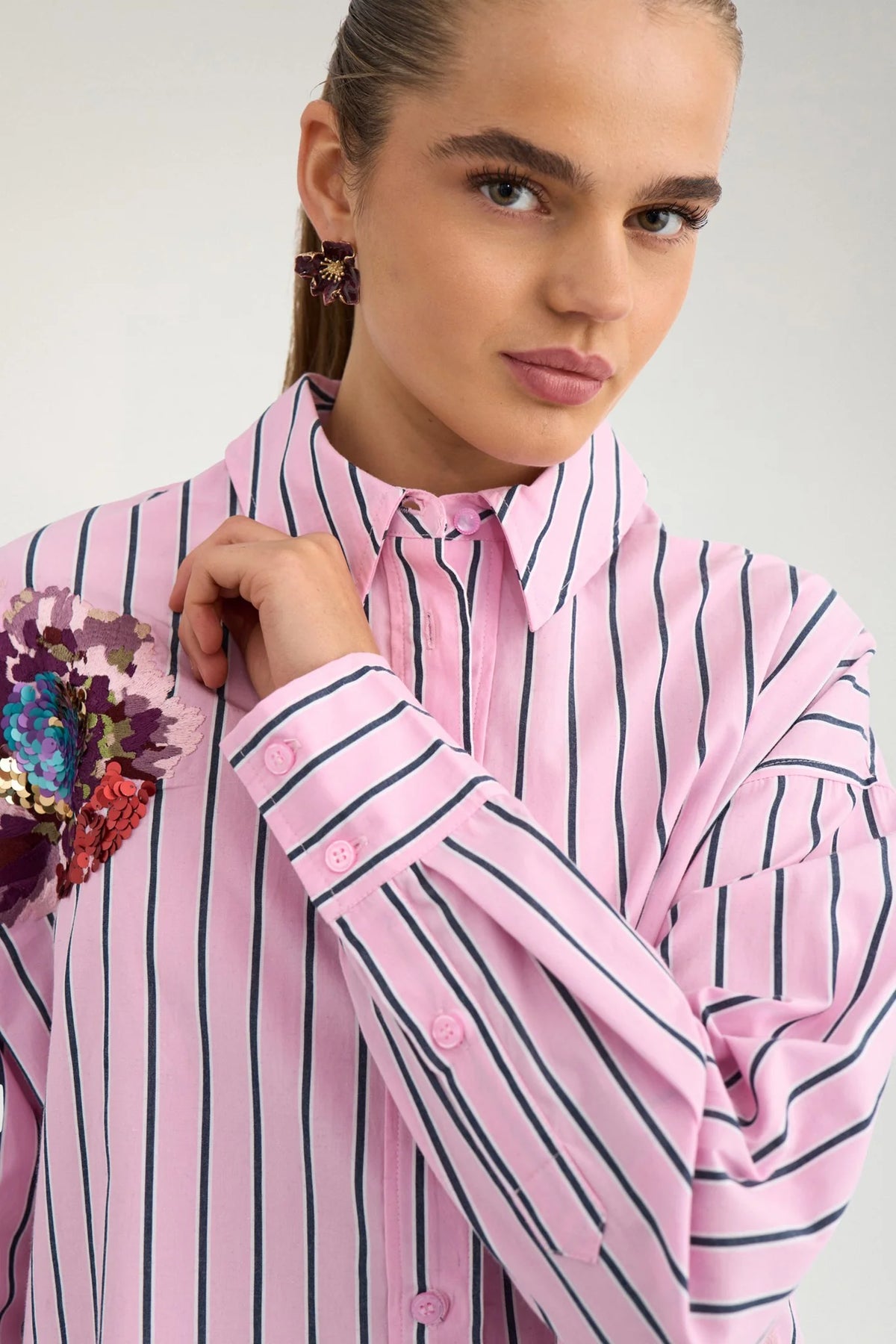 Nuelfa striped shirt in bonbon
