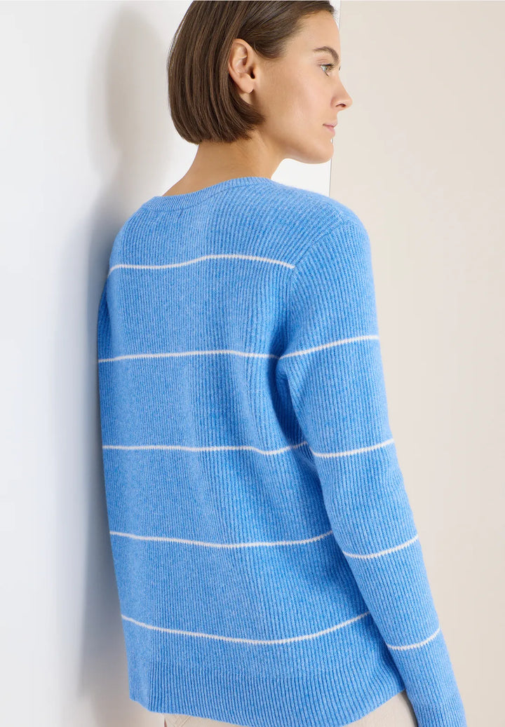 Cecil Striped Knit In Fountain Blue
