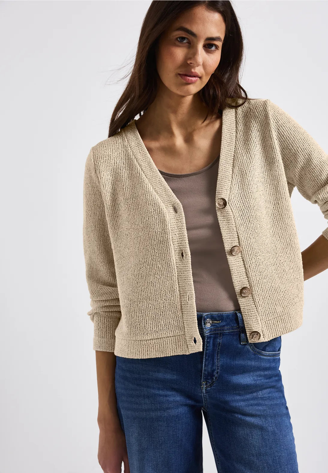 Street One Summer Knit Cardigan In Moonstone