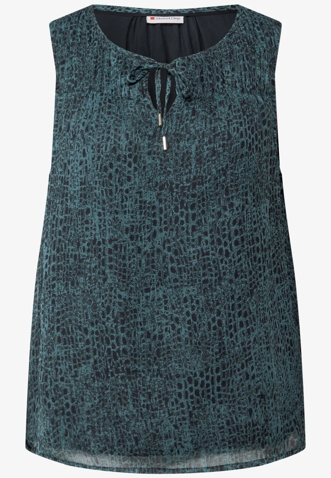 Street One Chiffon Sleeveless Blouse In Deep Water Blue