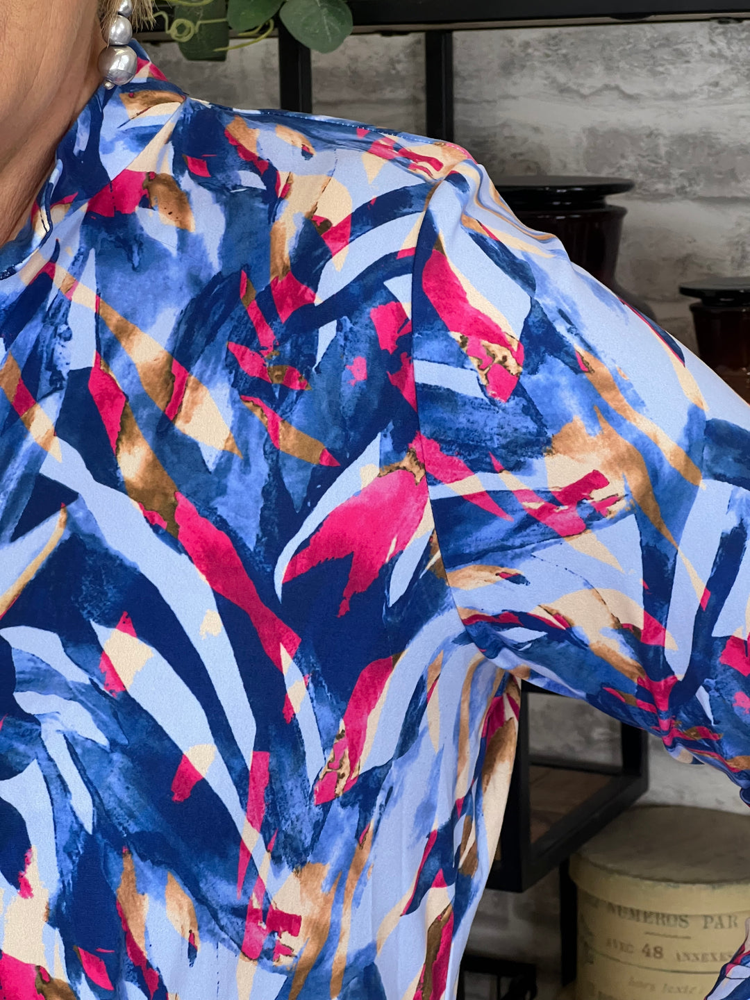 Yew Multicoloured Top With Collar In Red & Blue