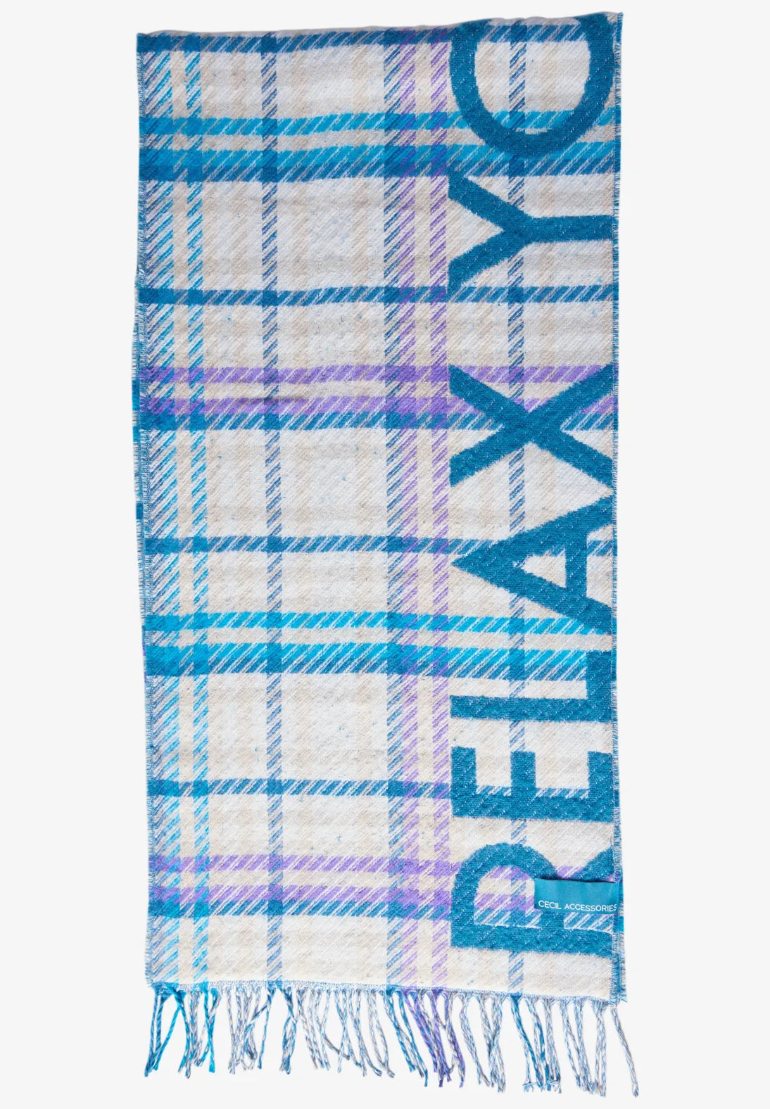 Cecil Jacquard Scarf In Aqua Blue