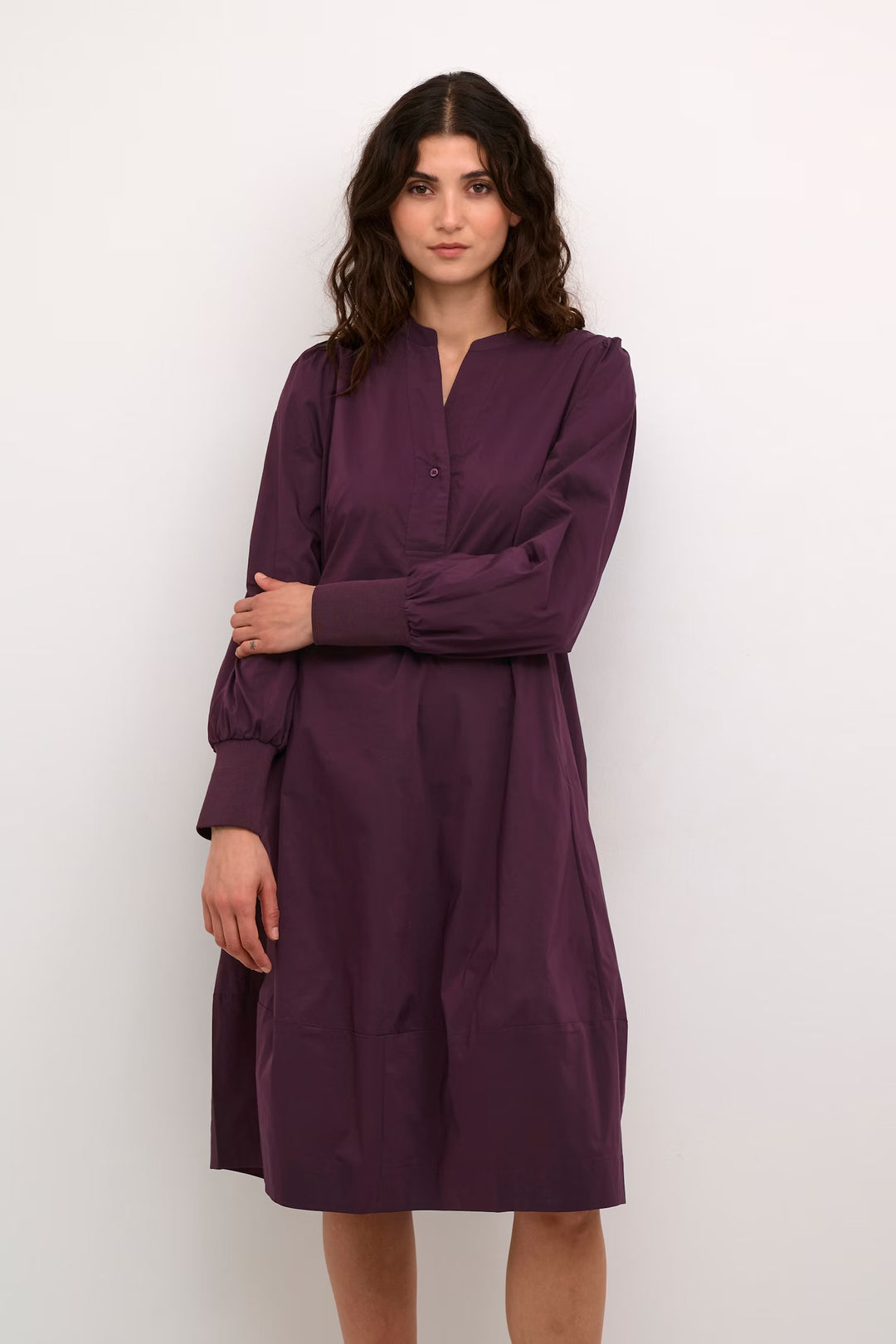 Culture Cuantoinett Rib Dress In Wine
