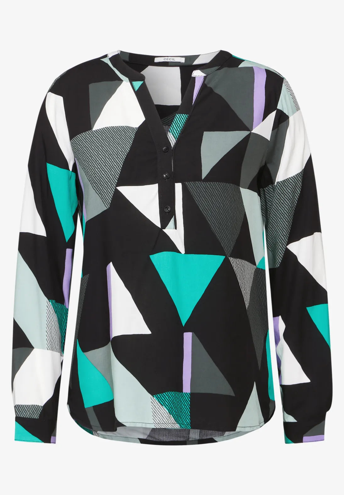 Cecil Multicoloured Print Blouse In Black