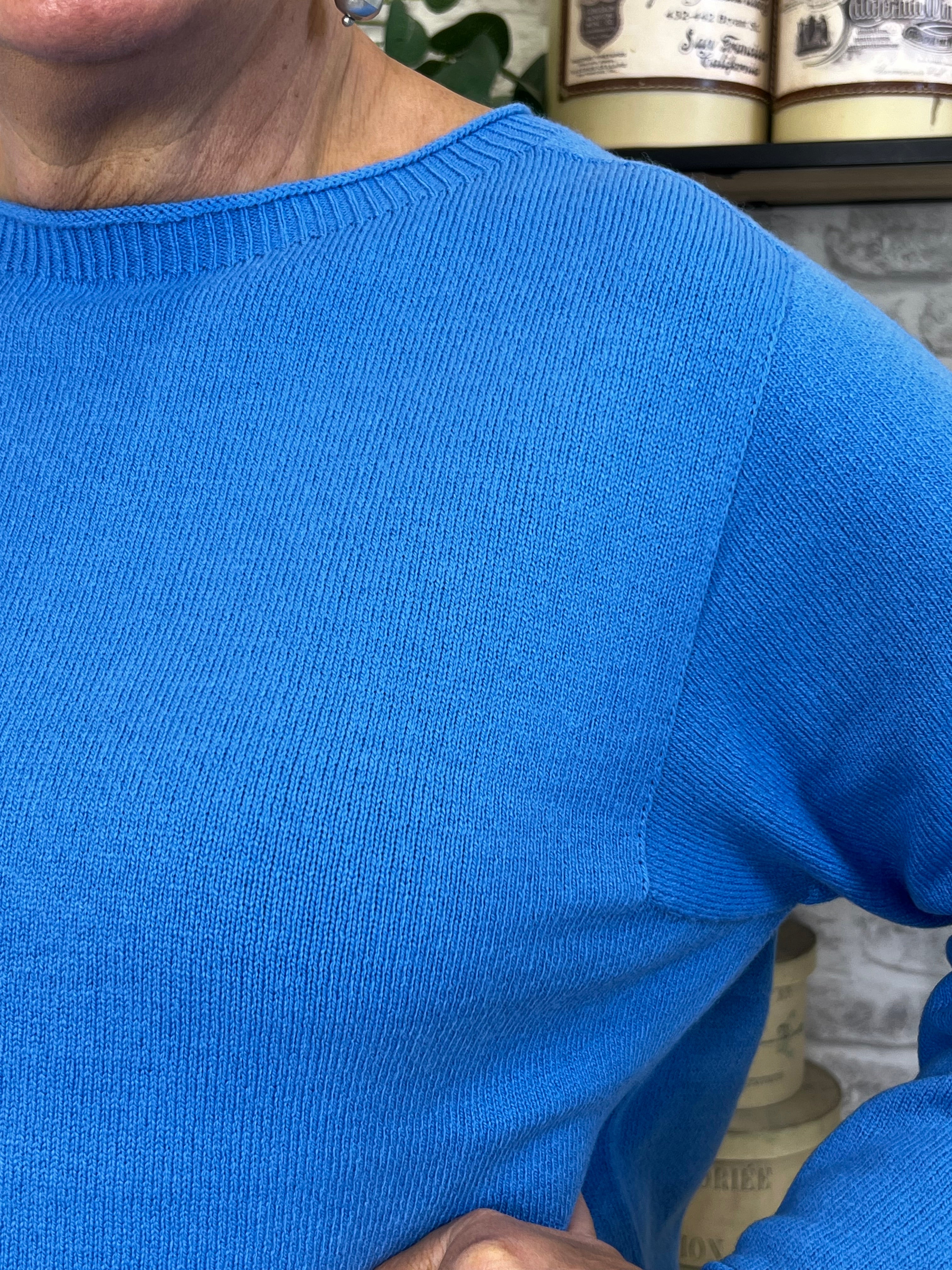 Oui Pocket Pullover In Cornflower Blue