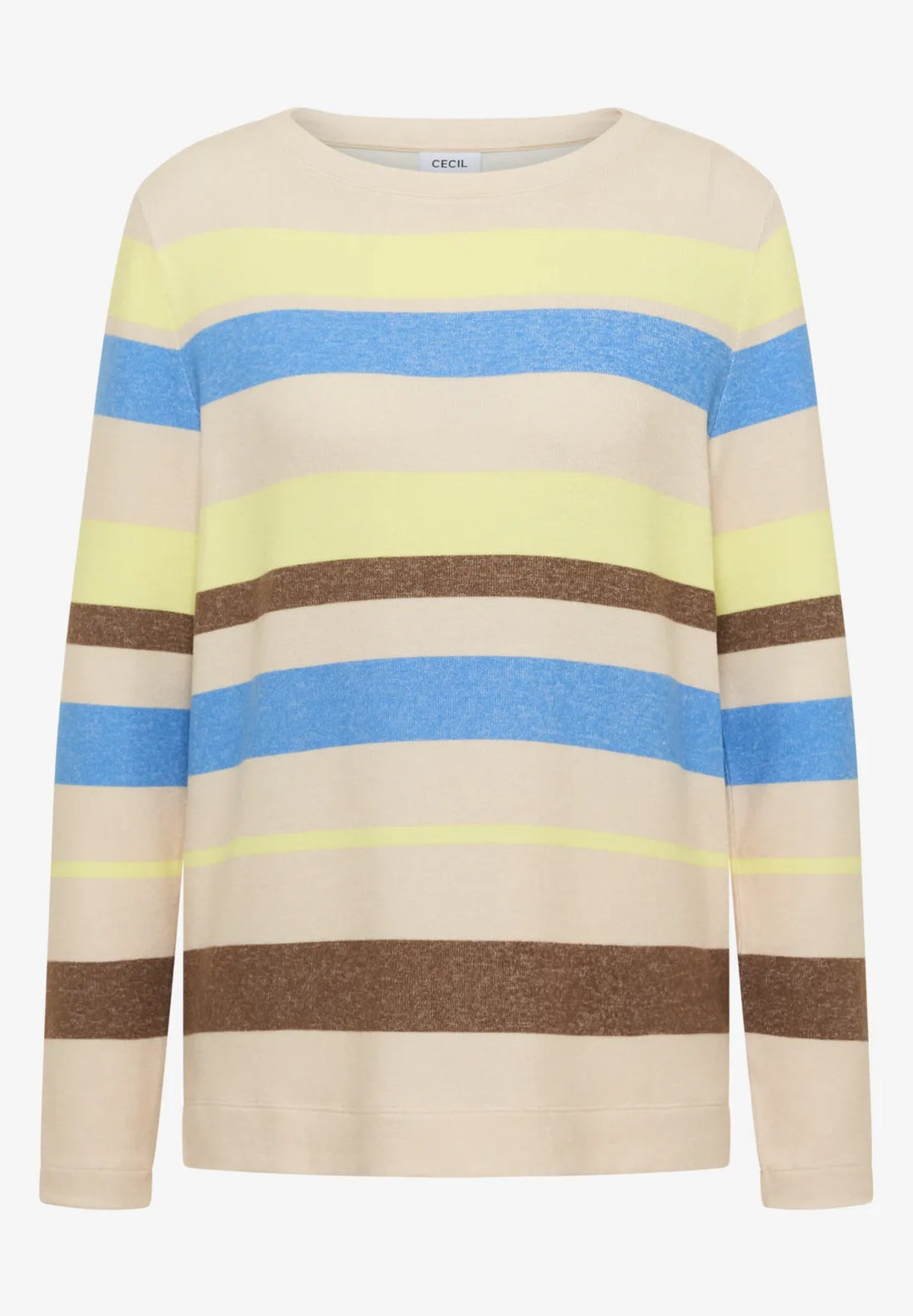 Cecil Striped Pullover In Urban Taupe Melange
