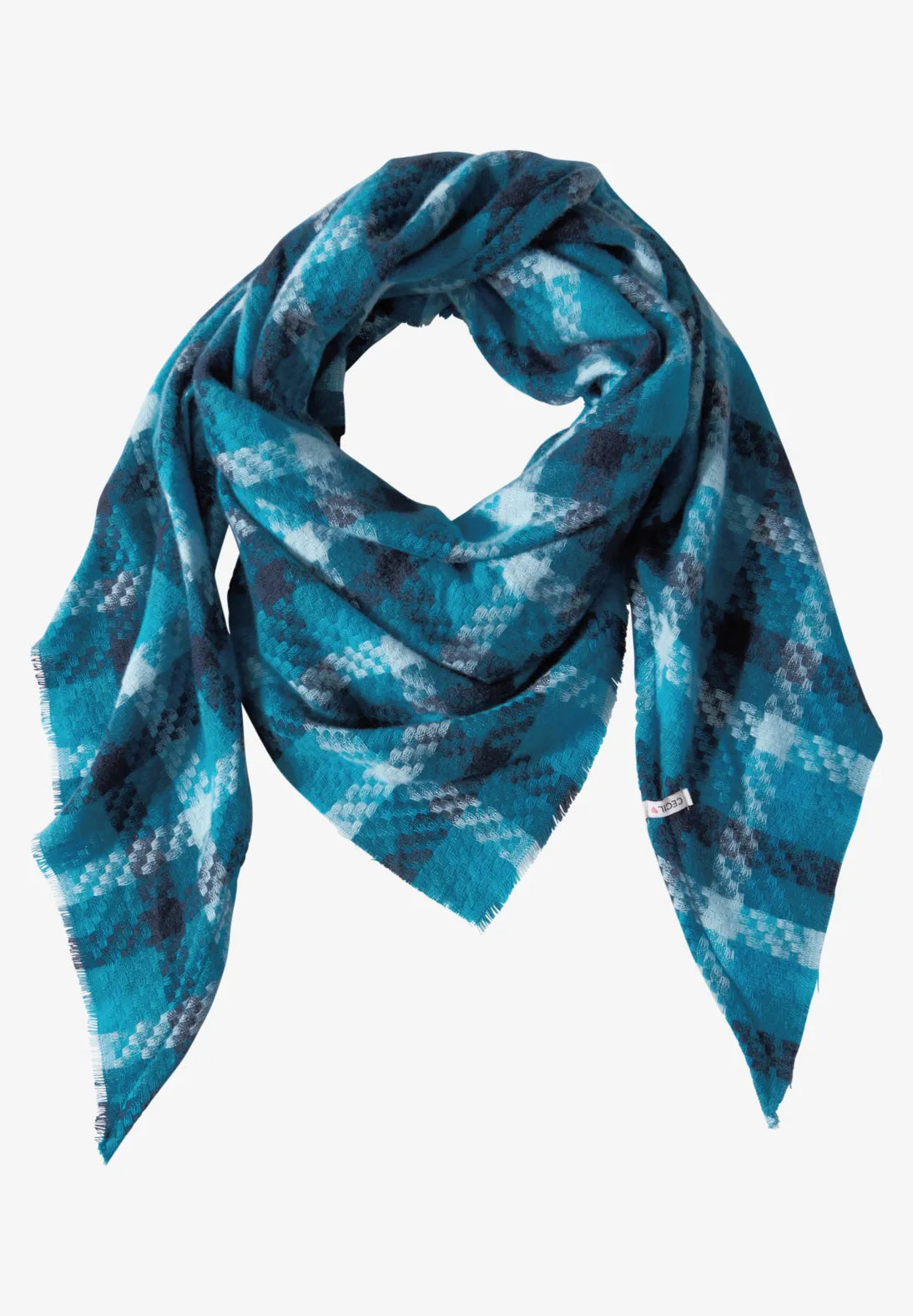 Cecil Woven Triangle Scarf In Dynamic Aqua