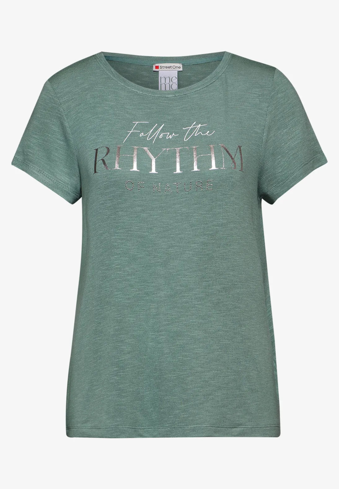 Street One Partprint T-Shirt In Sea foam Green