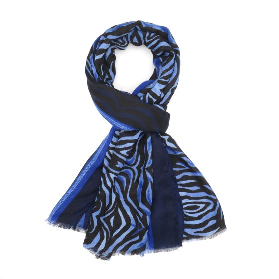 Amelia Animal Print Scarf In Blue