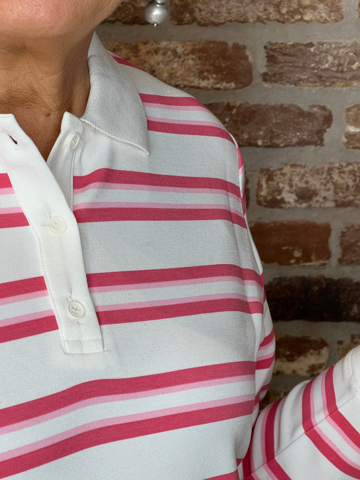 Soya Concept Barni Collar Striped Sweatshirt In Pink