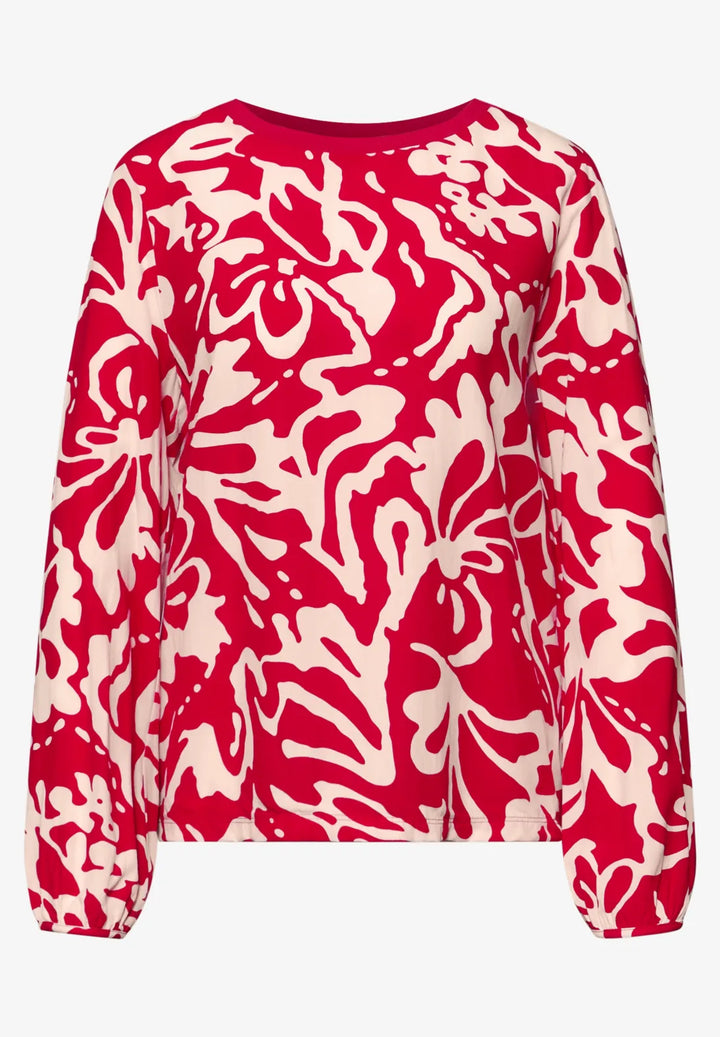 Street One floral blouse In Salsa Red
