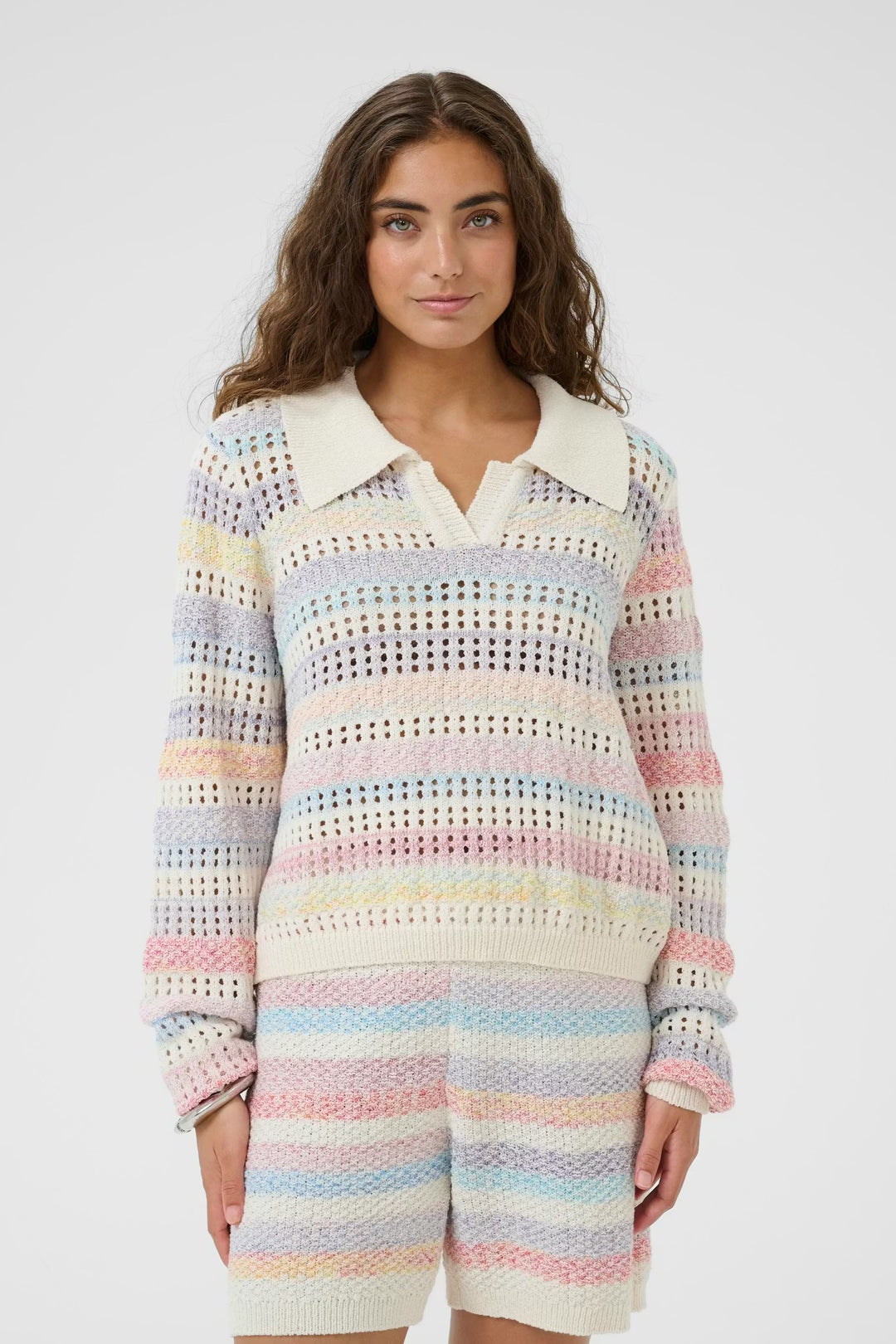 Culture Striped Pullover In Multi stripe
