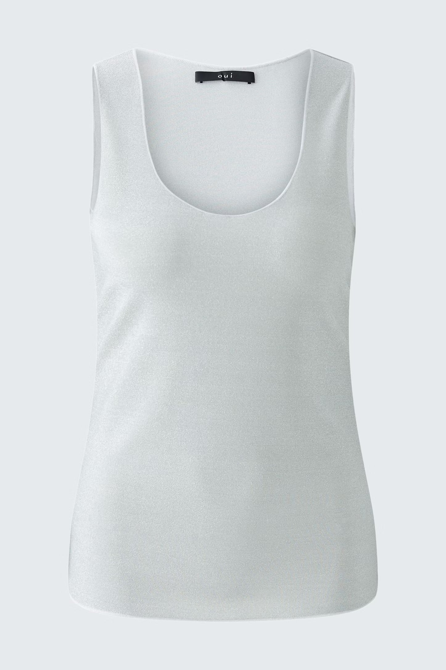 Oui Shiny Tank Top In Silver