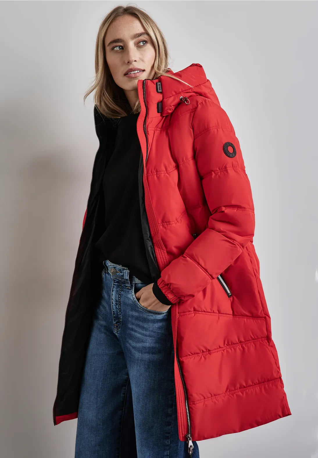 Street One Padded Coat In Carpet Red