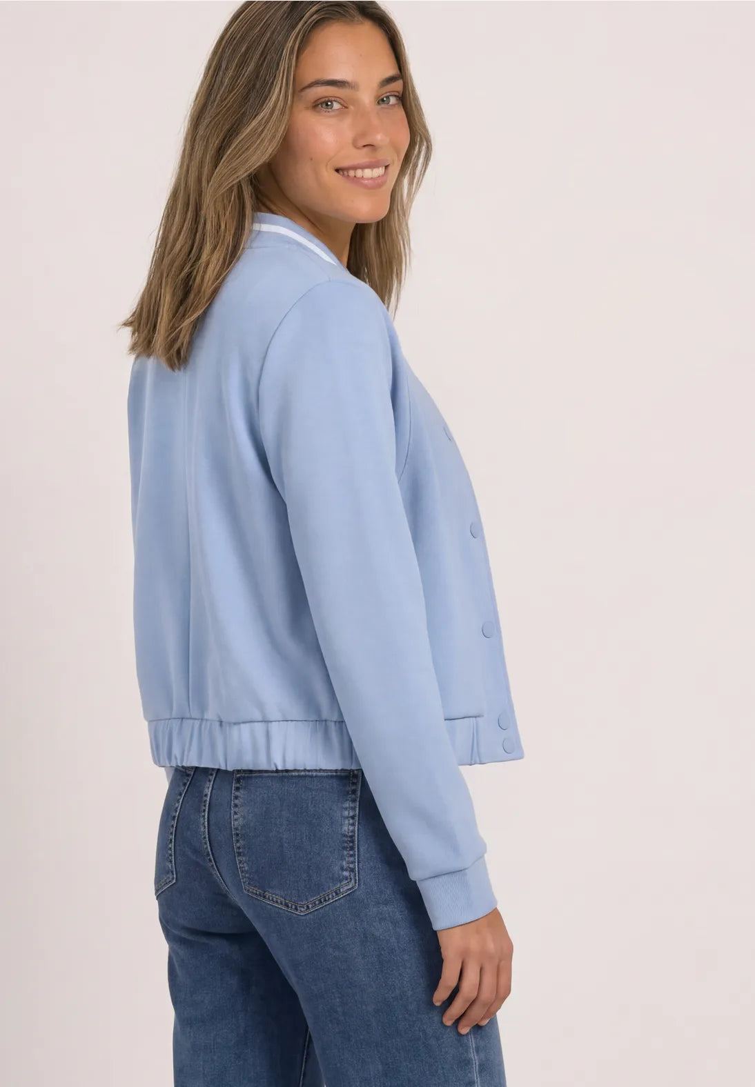 Street One silk jacket in Whispery Blue