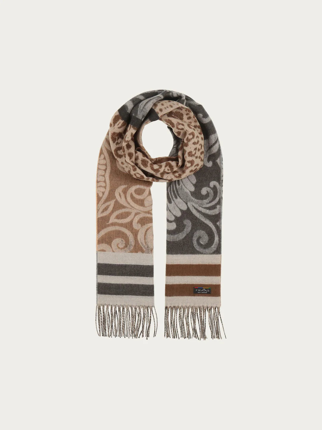 Cashmink paisley design Scarf In Grey