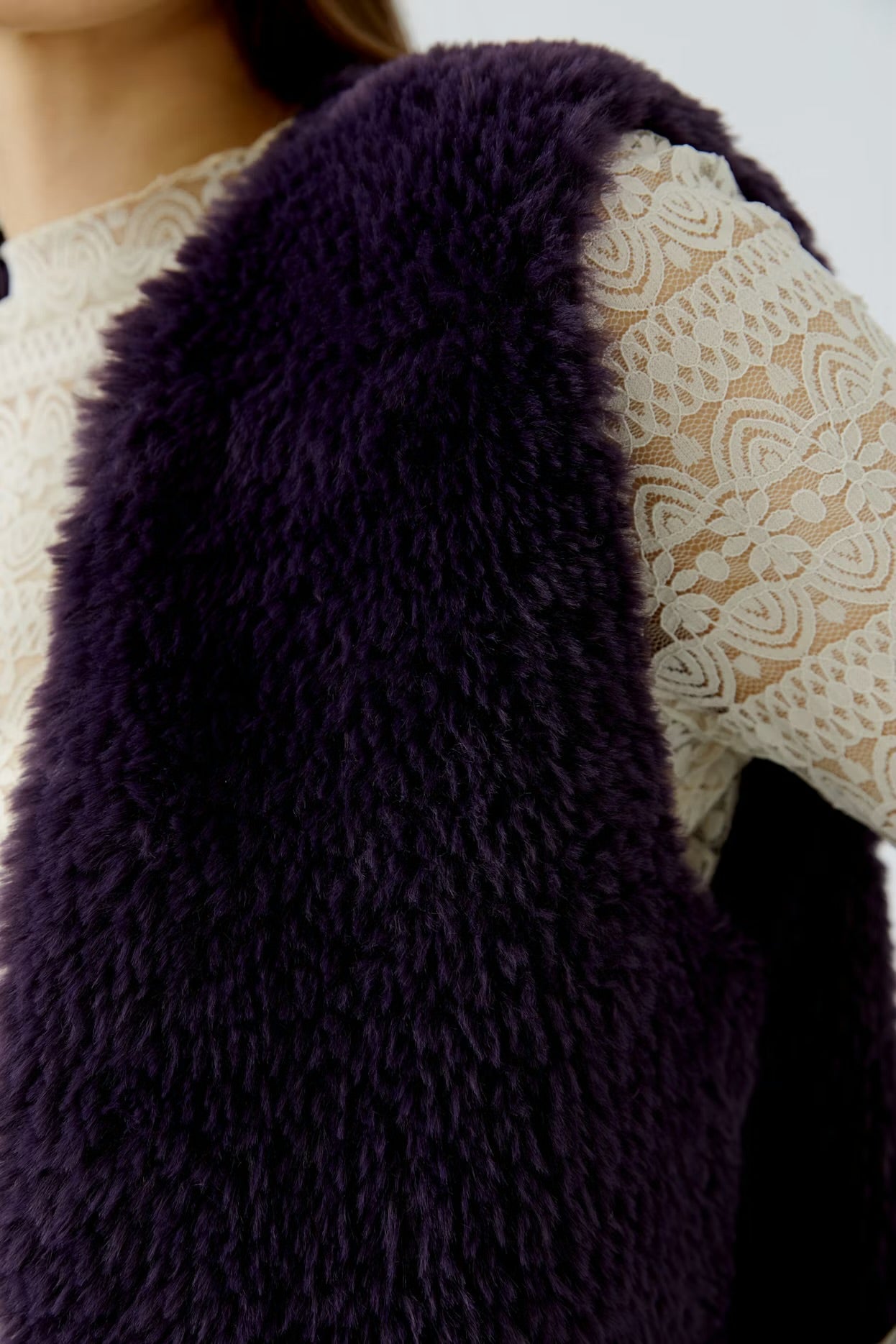 Oui Knitted Waistcoat In Mysterioso