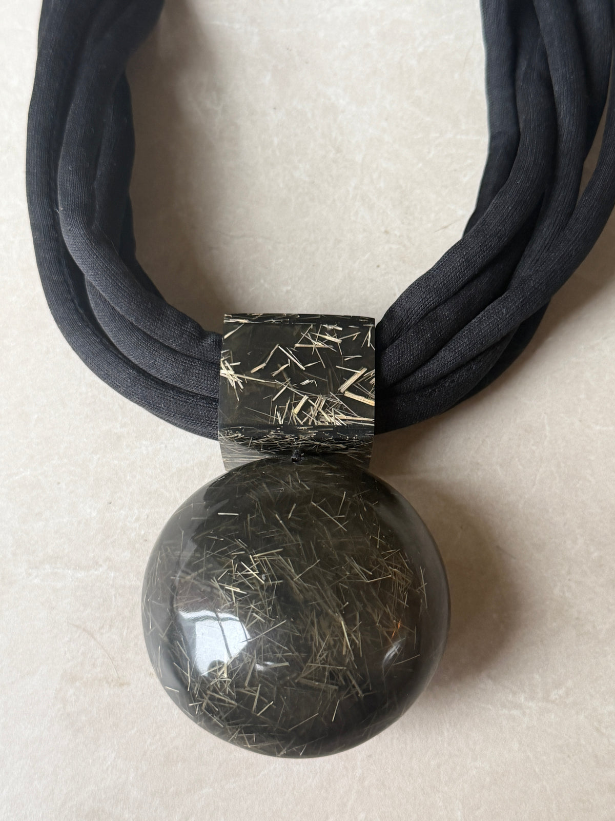 Multiple strand fob necklace in black multi