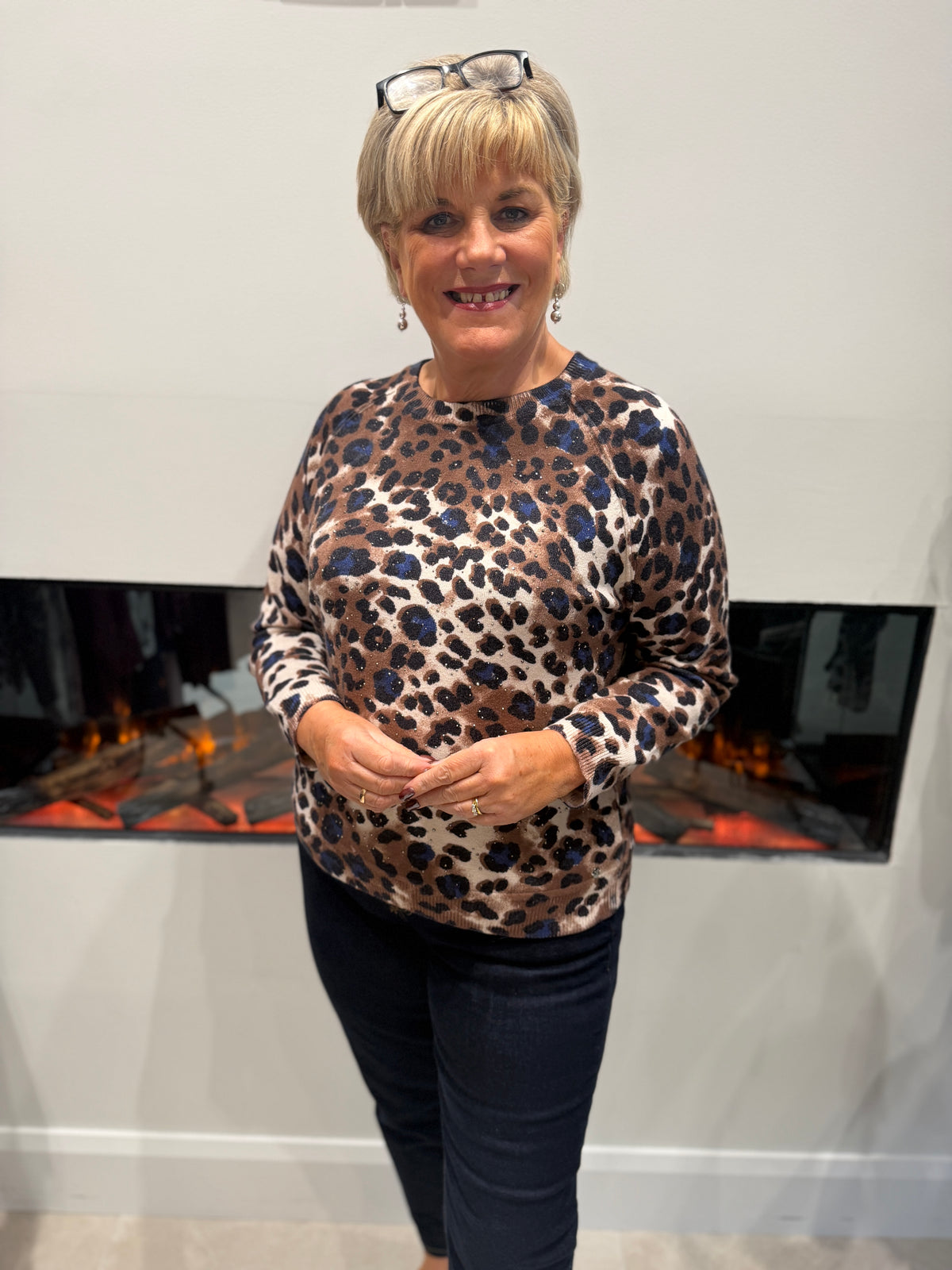 Leopard Pullover in tiramisu pattern