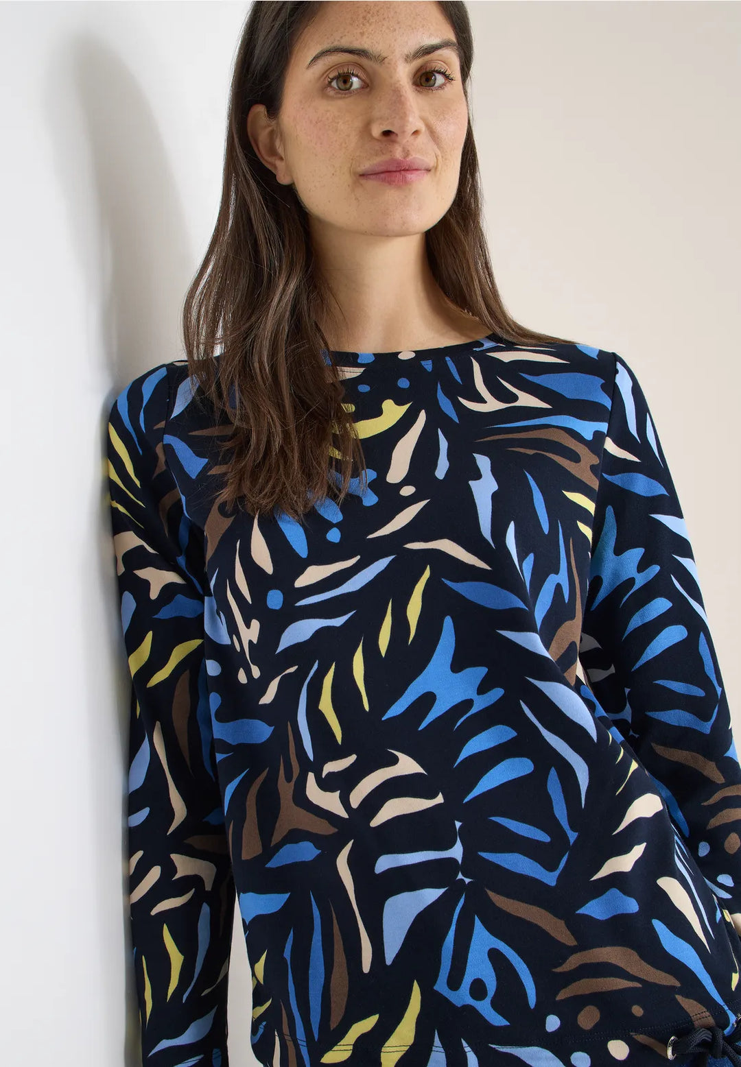 Cecil Round Neck Top In Universal Blue