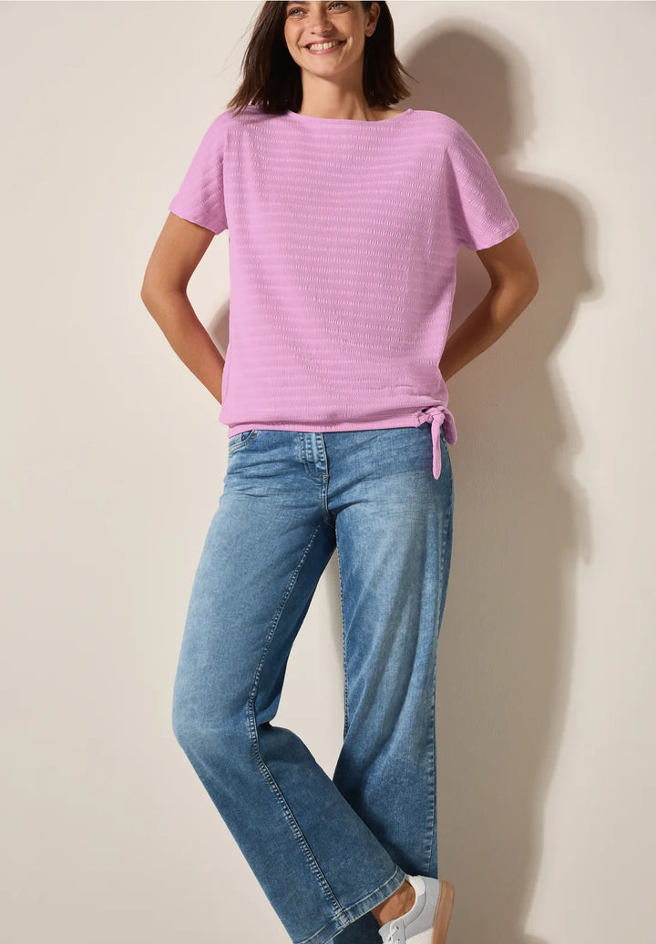 Cecil Smok Optic T-shirt In Cherry Blossom