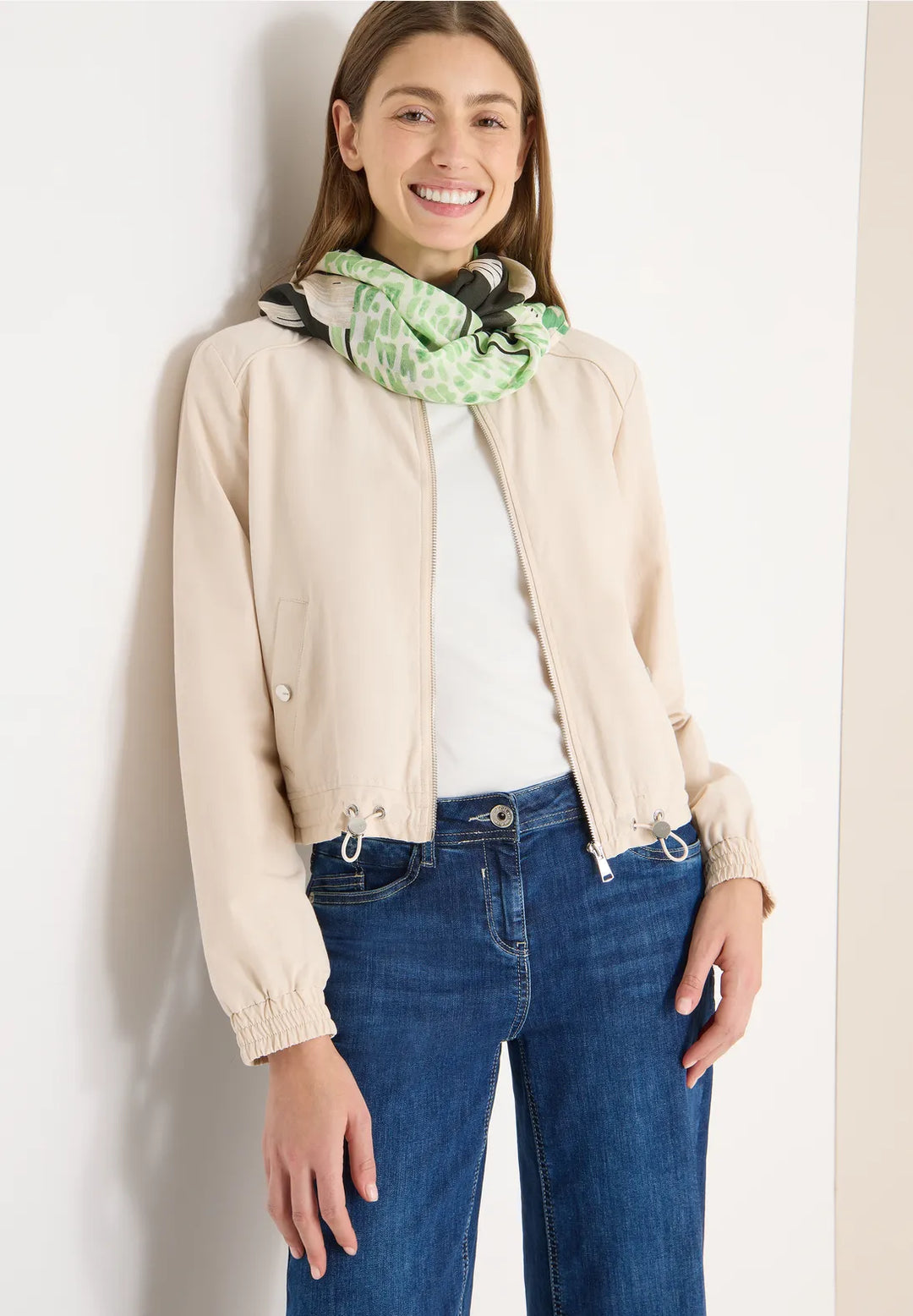 Cecil Print Loop Snood In Raw Khaki