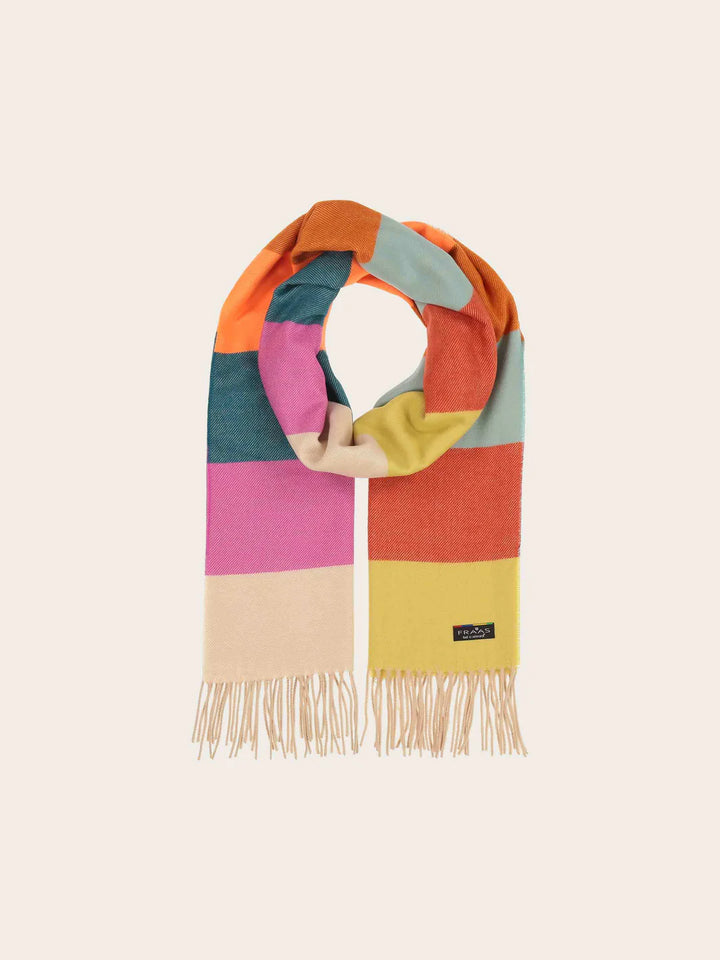 Cashmink Striped Patterned Scarf In Multicoloured