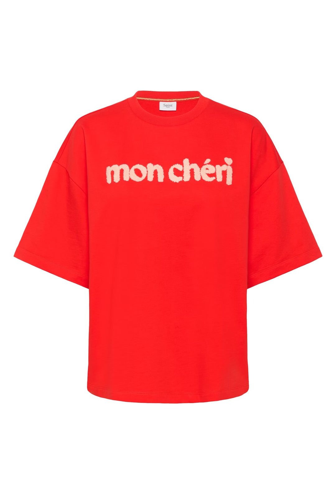 Saint Tropez Slogan Sweatshirt In Fiery Red