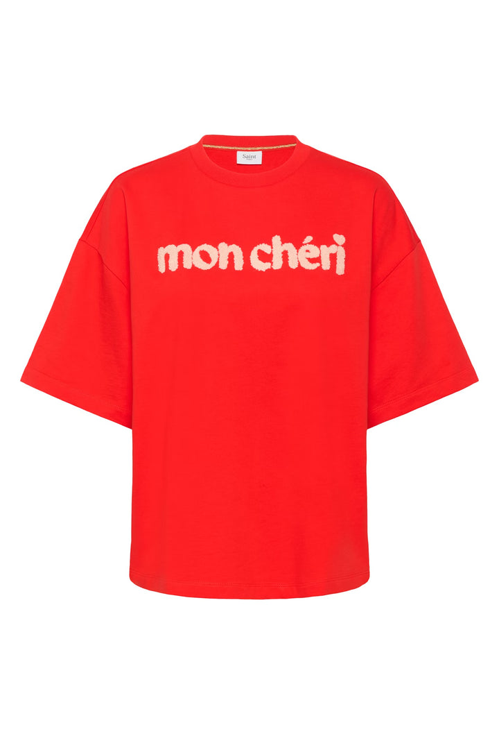 Saint Tropez Slogan Sweatshirt In Fiery Red