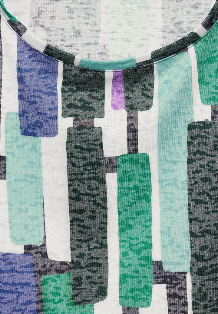 Cecil Big Print T-shirt In Fir Green