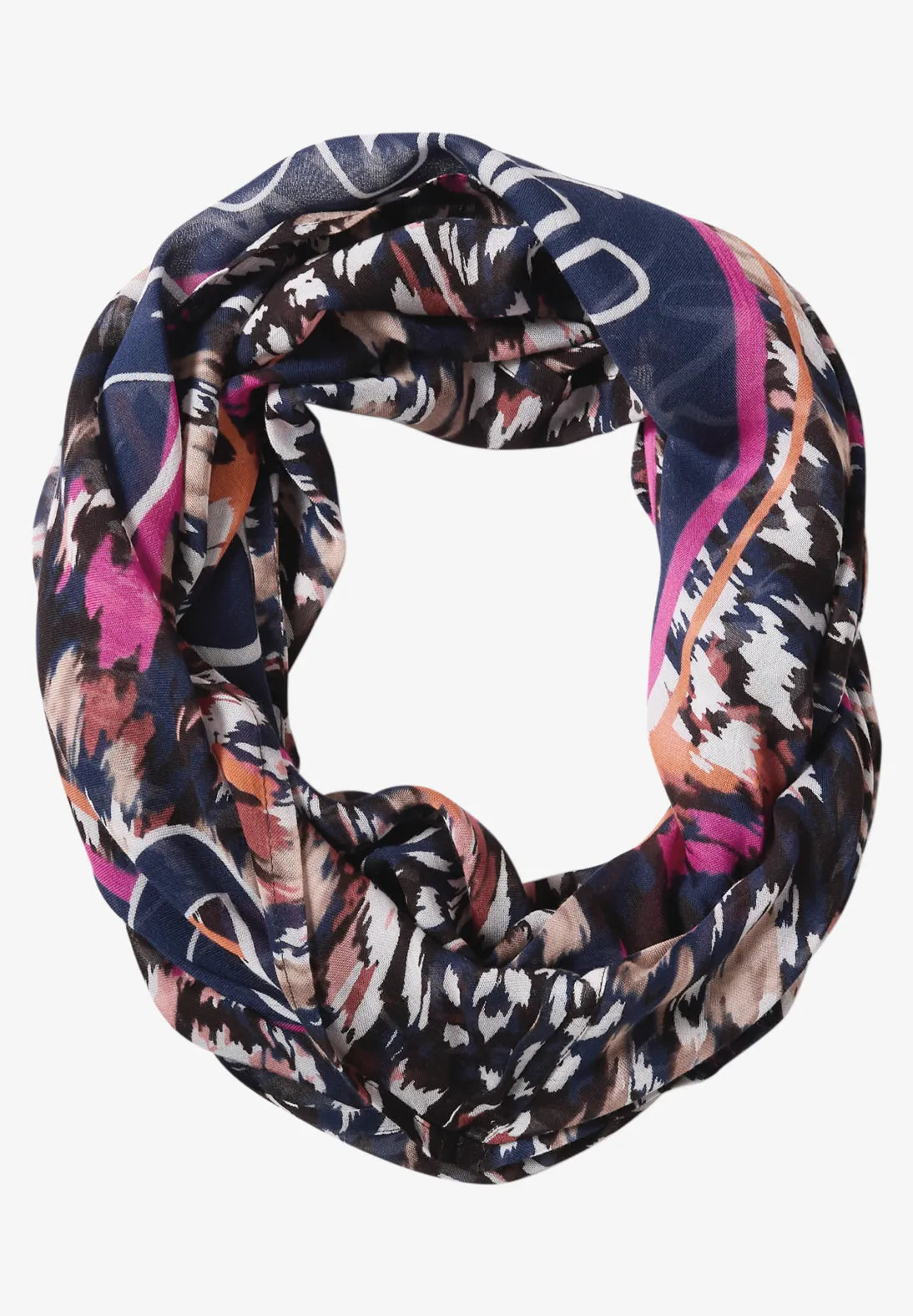 Loop snood in truffle brown multi