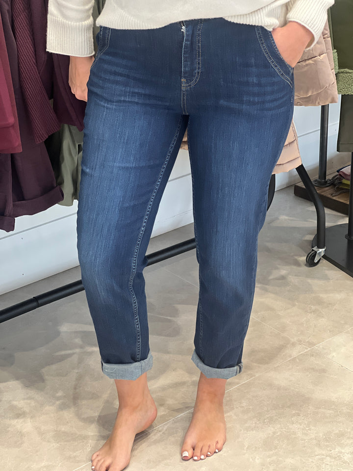 Street One Mom Jeans In Dark Blue Wash