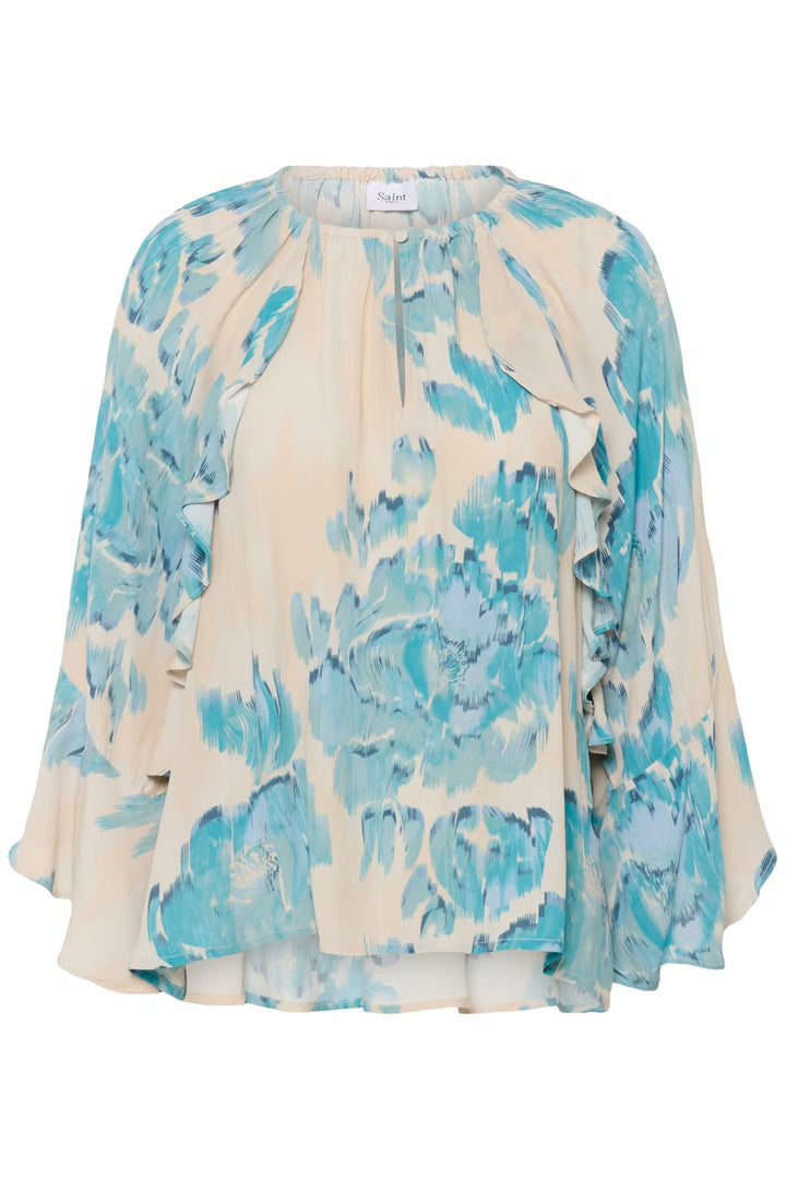 Saint Tropez shaded floral blouse In Blue