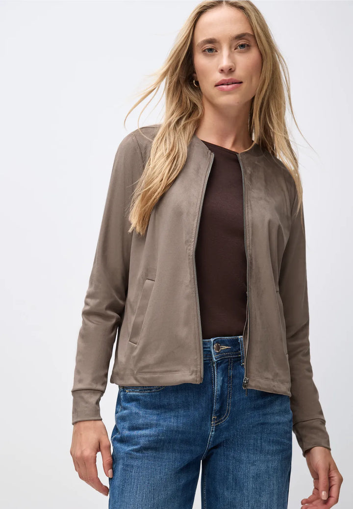 Street One Velours Jacket In Silk Brown