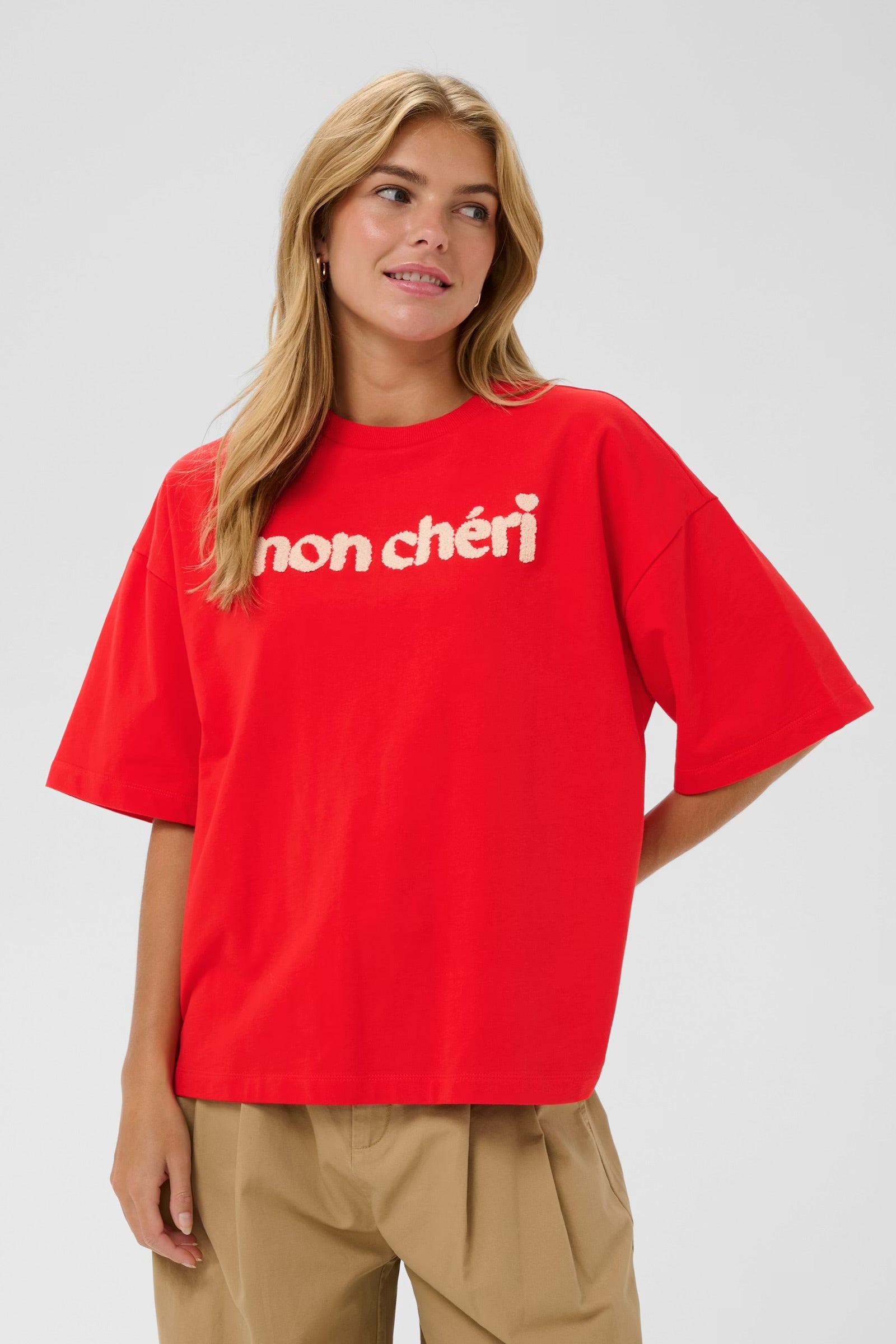 Saint Tropez Slogan Sweatshirt In Fiery Red
