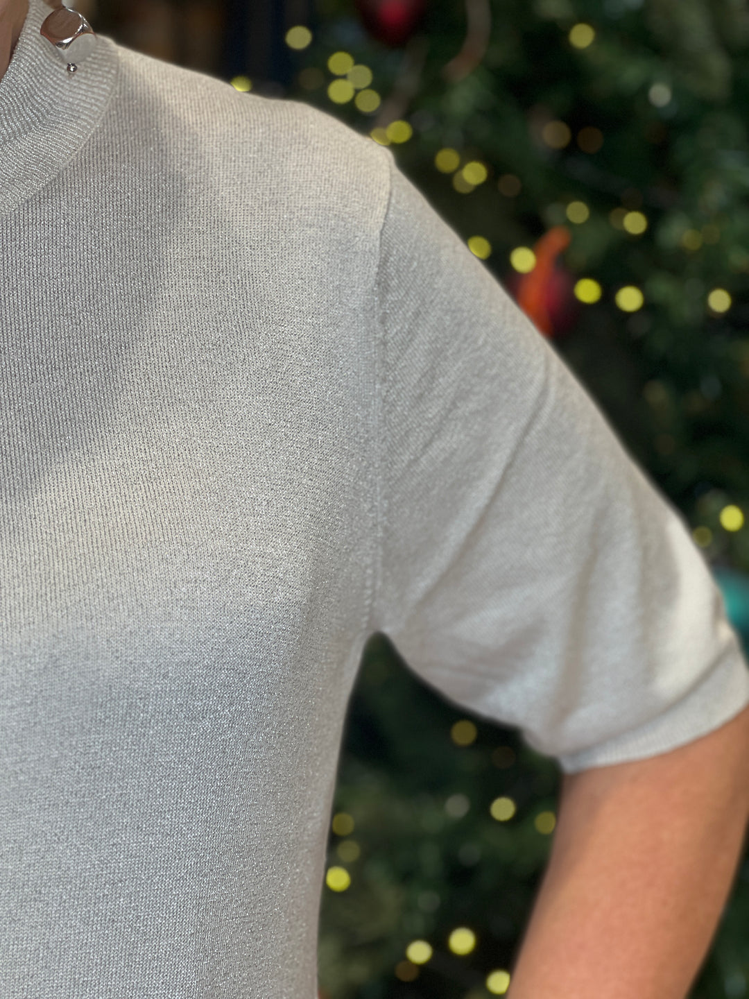 Culture Sparkle Pullover In Oyster Grey