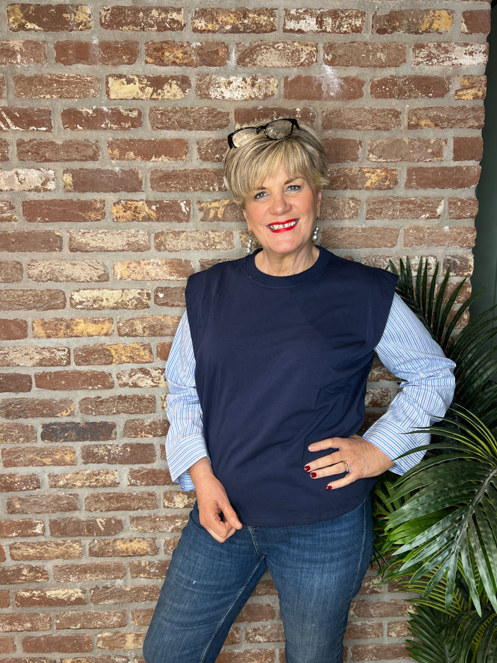 Nümph Nusinei Mix sweatshirt In Dark Sapphire