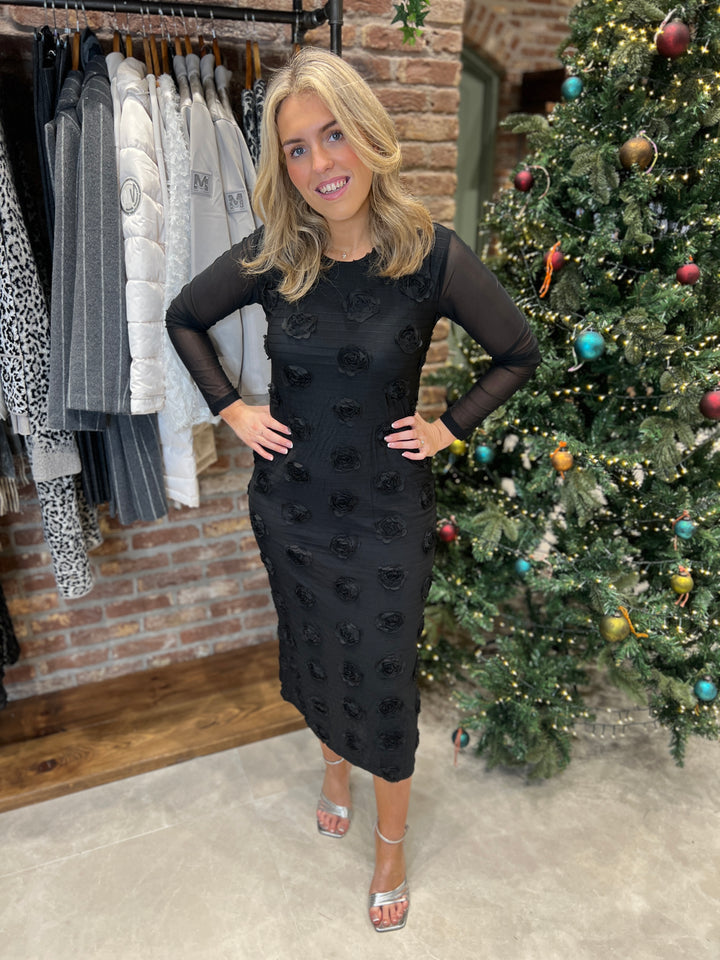 Culture Floral Details Dress In Black