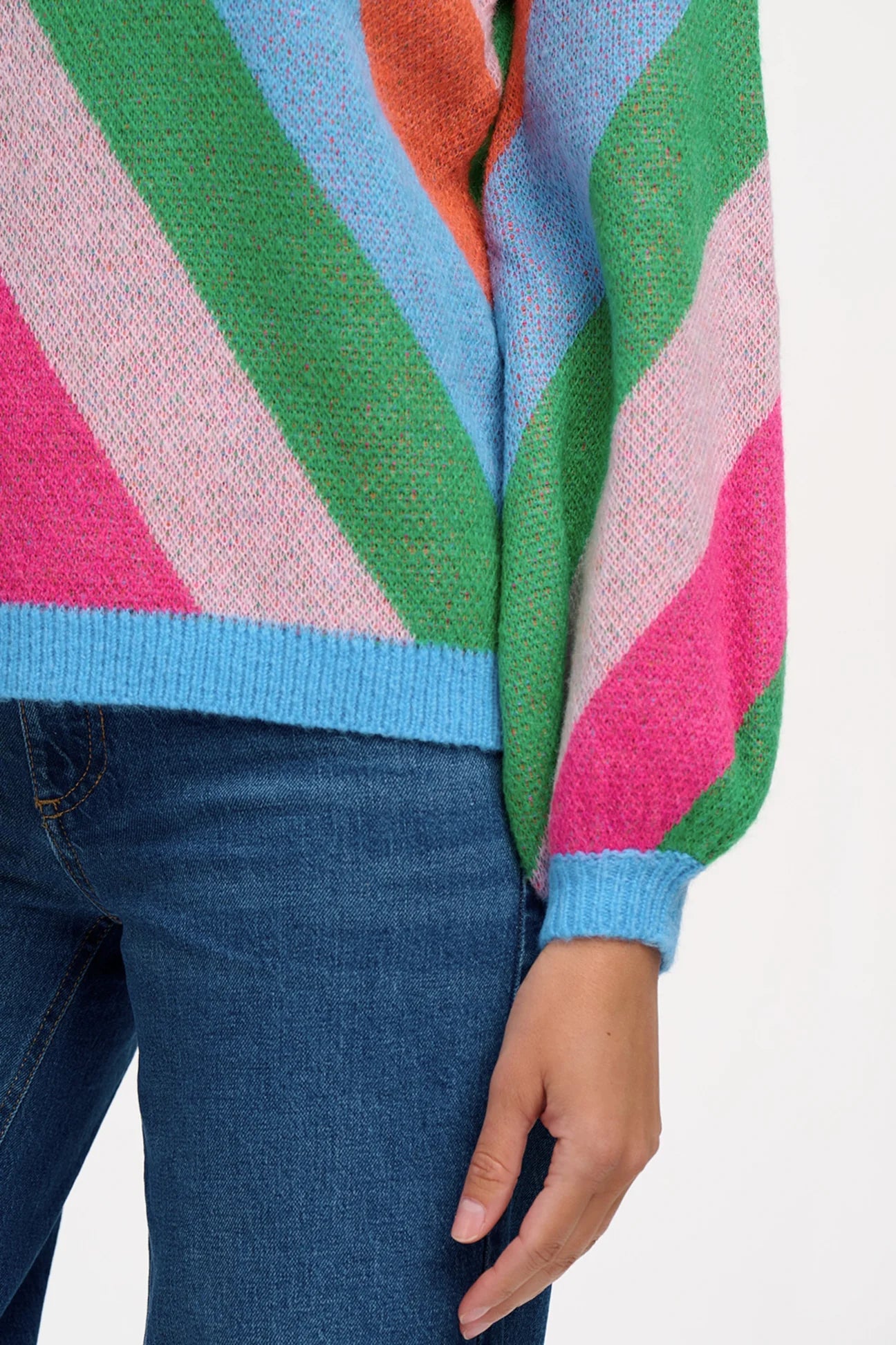 Sugarhill Brighton Essie Diagonal Stripes Jumper In Multi