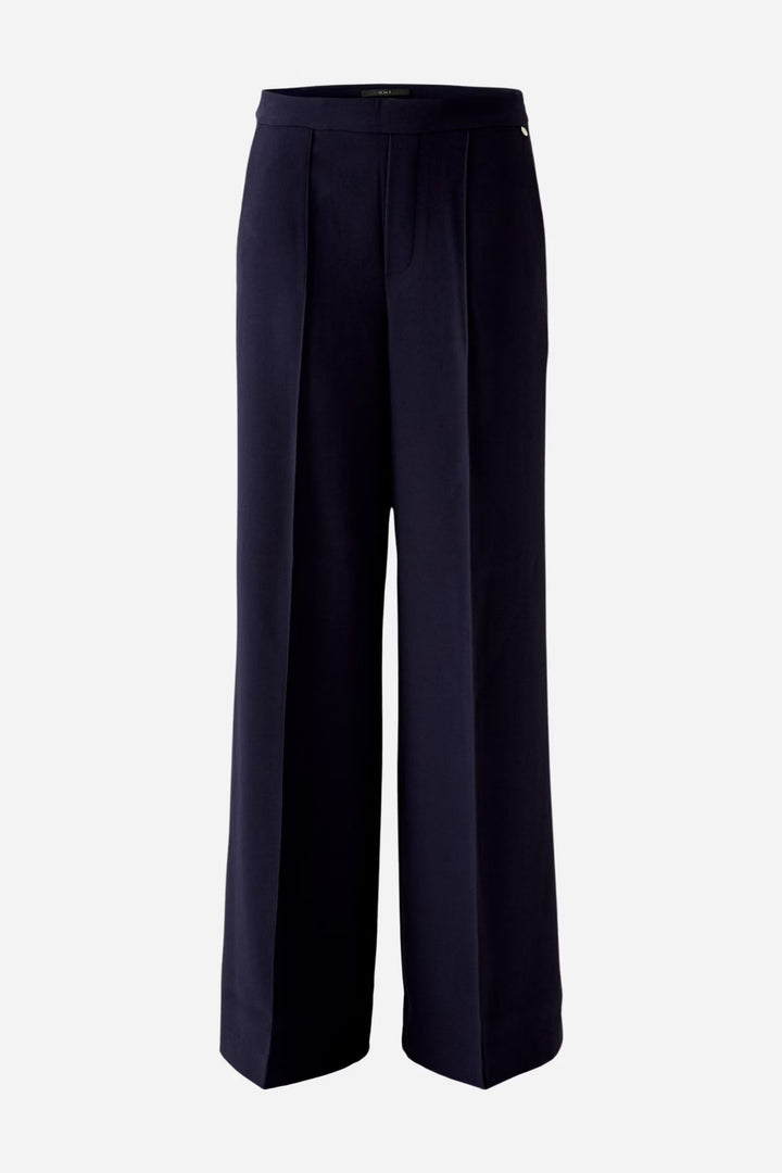 Oui Wide Leg Suit Trousers In Navy