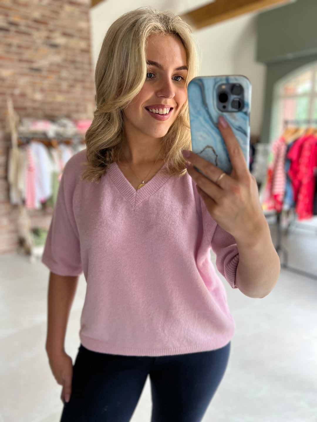 Milano Italy Pullover In Soft Pink